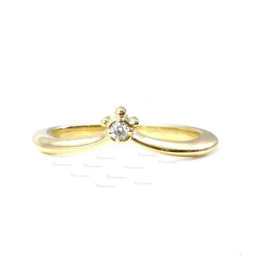 14K Gold 0.03 Ct. Solitaire Diamond Engagement Ring Fine Jewelry