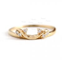 14K Gold 0.07 Ct. Diamond Antique Wedding Ring Fine Jewelry Size-3 to 8