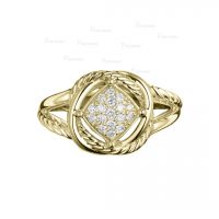 14K Gold 0.09 Ct. Diamond Unique Vintage Ring Fine Jewelry Size-3 to 7US