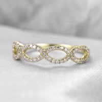 14K Gold 0.25 Ct. Diamond Infinity Knot Design Promise Ring Fine Jewelry