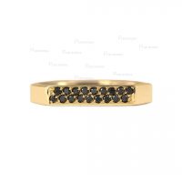 14K Gold 0.20 Ct. Black Diamond Signet Wedding Ring Fine Jewelry