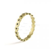 14K Gold 0.10 Ct. Black Diamond Eternity Band Ring Wedding Fine Jewelry