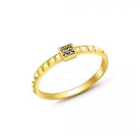 14K Gold 0.05 Ct. Black Diamond Unique Style Delicate Ring Fine Jewelry