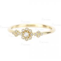 14K Gold 0.15 Ct. Diamond Floral Design Wedding Ring Fine Jewelry