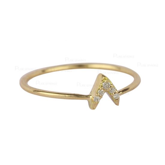 14K Gold 0.04 Ct. Diamond Arrow Design Ring Fine Jewelry Size -3 to 8 US