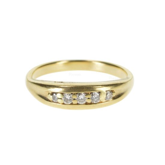 14K Gold 0.07 Ct. Diamond Wedding Engagement Band Ring Fine Jewelry