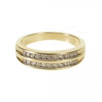 14K Gold 0.11Ct. Diamond Engagement Band Ring Fine Jewelry Size-3 to 8US