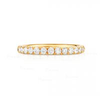 14K Gold 0.13 Ct. Diamond Wedding Half Eternity Band Ring Fine Jewelry