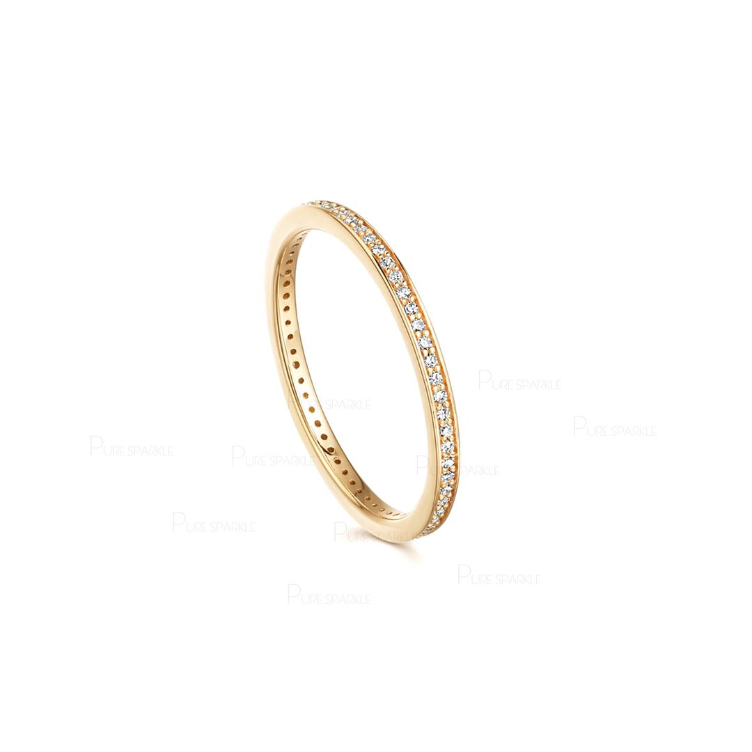 14K Gold 0.25 Ct. Diamond Eternity Wedding Band Ring Fine Jewelry