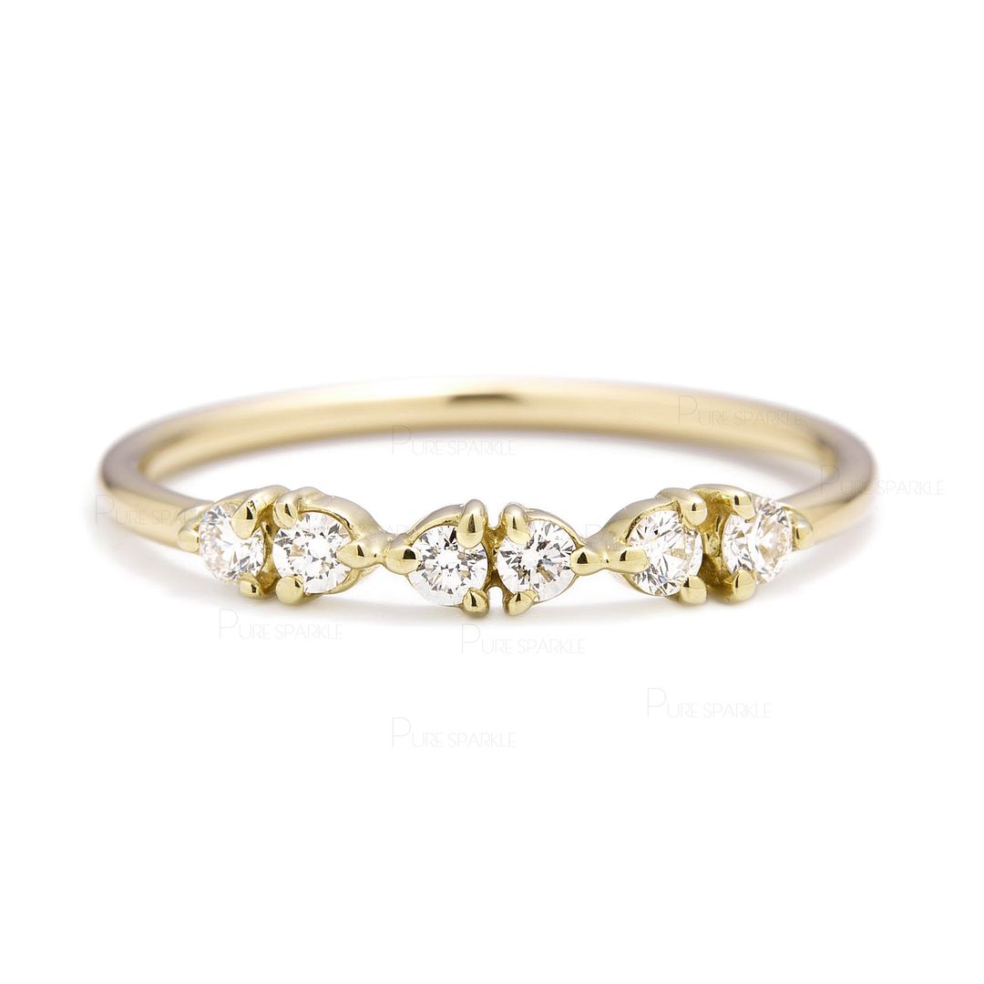 14K Gold 0.18 Ct. Diamond Wedding Engagement Band Ring Fine Jewelry
