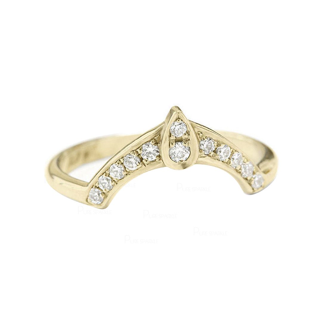 14K Gold 0.11 Ct. Diamond Nesting Engagement Wedding Ring Fine Jewelry