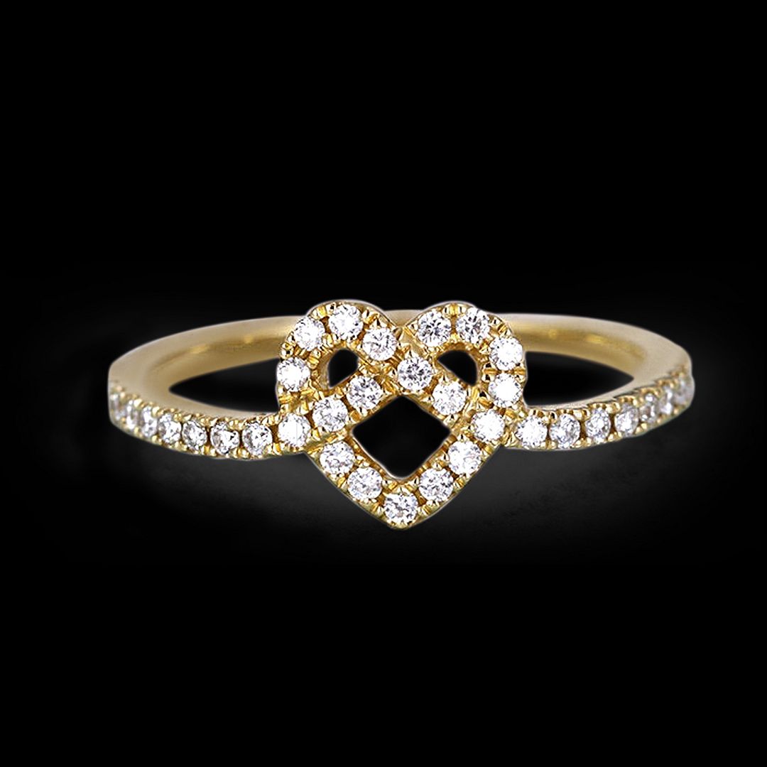 14K Gold 0.25 Ct. Diamond Heart Half Eternity Wedding Ring Fine Jewelry