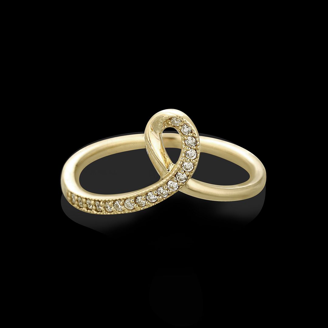 14K Gold 0.12 Ct. Diamond Twisted Ring Anniversary Promise Gift For Her